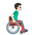 man in manual wheelchair facing right, light skin tone